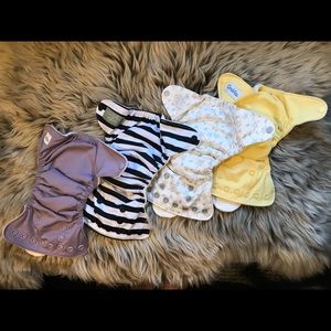NWOT lot of 4 Newborn Grovia AIO diapers